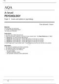AQA A-level PSYCHOLOGY Paper 3 Issues and options in psychology june 2022