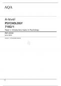 AQA A-level PSYCHOLOGY 7182/1 Paper 1 Introductory topics in Psychology Mark scheme June 2022