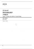 AQA A-level PSYCHOLOGY 7182/3 Paper 3	Issues and options in psychology Mark scheme June 2022 