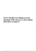 STCO 546-B02 LUO Midterm Exam Questions With Answers - Latest Update Graded A+