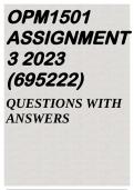 OPM1501 ASSIGNMENT 3 - 2023 (695222)