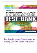 Test Bank for Lehnes Pharmacology for Nursing Care 10th Edition by Burchum 