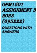 OPM1501 ASSIGNMENT 3 2023 (695222)
