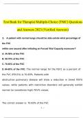 Test Bank for Therapist Multiple-Choice (TMC) Questions and Answers 2023 (Verified Answers)