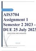 AIS3704 Assignment 1 Semester 2 2023 - DUE 25 July 2023