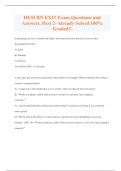 HESI RN EXIT Exam Questions and Answers. Part 2- Already Solved 100% Graded!!