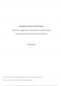 ENVS 2210_Written Research Assignment - Already  Graded A+