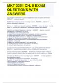 MKT 3351 CH&period; 5 EXAM QUESTIONS WITH ANSWERS