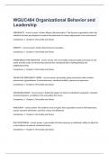  WGUC484 Organizational Behavior and Leadership exam 2023 with 100% correct answers