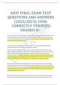 AHIP FINAL EXAM TEST QUESTIONS AND ANSWERS (2022/2023) 100% CORRECTLY VERIFIED GRADED A+.