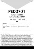 PED3701 Assignment 6 (ANSWERS) 2023 - DISTINCTION GUARANTEED