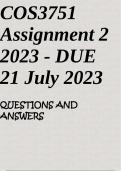 COS3751 Assignment 2 2023 - DUE 21 July 
