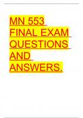 MN 553 FINAL EXAM QUESTIONS AND ANSWERS