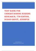 TEST BANK FOR  UNDERSTANDING NURSING  RESEARCH&comma; 7TH EDITION&comma;  SUSAN GROVE&comma; JENNIFER