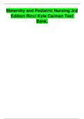Maternity and Pediatric Nursing 3rd Edition Ricci Kyle Carman Test Bank&period;