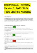 Healthstream Telemetry  Version 3 2023&sol;2024  100&percnt; VERIFIED ANSWERS