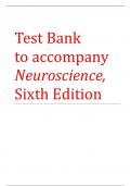 Test Bank to accompany Neuroscience, Sixth Edition Purves Augustine Fitzpatrick Hall LaMantia Mooney