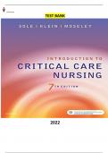 Introduction to Critical Care Nursing - 7Ed.by Mary Lou Sole , Deborah Goldenberg Klein, Marthe J. Moseley  - Latest, Complete & Elaborated - |Test Bank |