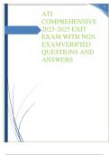 HESI COMPREHENSIVE 2023-2025 EXIT EXAM WITH NGN EXAM VERIFIED QUESTIONS AND ANSWERS  GRADED A+