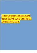 Stat 500 MIDTERM EXAM QUESTIONS AND CORRECT ANSWERS 2023.