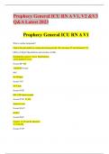 Prophecy General ICU RN A V1, V2 &V3 Q &A Latest 2023-2024