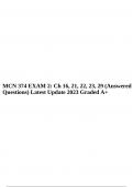 MCN 374 EXAM 2: Ch 16, 21, 22, 23, 29 (Answered Questions) Latest Update 2023 Graded A+.