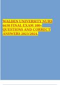 WALDEN UNIVERSITY NURS 6630 FINAL EXAM 100+ QUESTIONS AND CORRECT ANSWERS 2023/2024.
