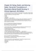 Chapter 30: Dying, Death, and Grieving Halter: Varcarolis' Foundations of Psychiatric Mental Health Nursing: A Clinical Approach, 8th Edition (QUESTIONS & ANSWERS  REVIEWED2023)