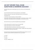 AK DOT NRCME FINAL EXAM QUESTIONS & ANSWERS 2023/2024