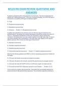REGISTERED NURSE NCLEX RN EXAM REVIEW QUESTIONS AND  ANSWERS