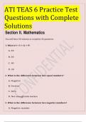ATI TEAS 6 Practice Test Questions with Complete Solutions