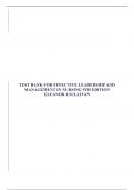 TEST BANK FOR EFFECTIVE LEADERSHIP AND MANAGEMENT IN NURSING 9TH EDITION ELEANOR J&period;SULLIVAN