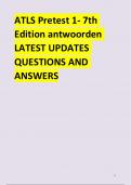 ATLS Pretest 1- 7th Edition antwoorden LATEST UPDATES QUESTIONS AND ANSWERS 
