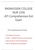 ATI Comprehensive Exit Exam 	3500 + Verified Questions and Answers
