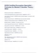 ECES Certified Encryption Specialist - Formulas for Module 3 Number Theory - WGU