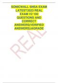 SONICWALL SNSA EXAM LATEST 2023 REAL EXAM V2 100 Q AND CORRECT ANSWERS(VERIFIED ANSWERS)|AGRADE