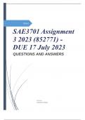 SAE3701 Assignment 3 2023 (852771) - DUE 17 July 2023