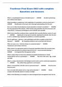 TrueGreen Final Exam 2023 with complete Questions and Answers