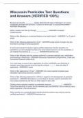 Wisconsin Pesticides Test Questions and Answers &lpar;VERIFIED 100&percnt;&rpar;