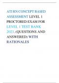 ATI RN CONCEPT BASED ASSESSMENT LEVEL 1 PROCTORED EXAM FOR LEVEL 1 TEST BANK 2023. (QUESTIONS AND ANSWERED) WITH RATIONALES