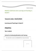 PRGRTO1 PORTFOLIO 2023 Learning and Teaching in Grade R 