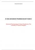 N 5334 ADVANCED PHARMACOLOGY EXAM 2 Advanced Pharmacology for Nurse Practitioners (The University of Texas at Arlington)