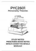 PYC 2601 PERSONALITY THEORIES