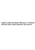 Sophia Conflict Resolution Milestones 5 Combined Revision Study Guides Questions And Answers.