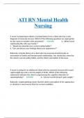 ATI RN Mental Health Nursing