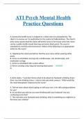 ATI Psych Mental Health Practice Questions