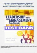 Test Bank For Leadership Roles And Management Functions In Nursing 10th Edition By Bessie L Marquis & Carol Huston Chapter 1-25|Complete Guide A+