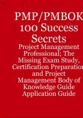 Gerard Blokdijk's book "PMP PMBOK 100 Success Secrets Project Management Professional The Missing Exam Study Certification Prep