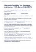 Wisconsin Pesticides Test Questions and Answers 100&percnt; Correct&lpar;GRADED A&rpar;