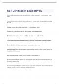 CET Certification Exam Review 2023 with 100&percnt; correct answers